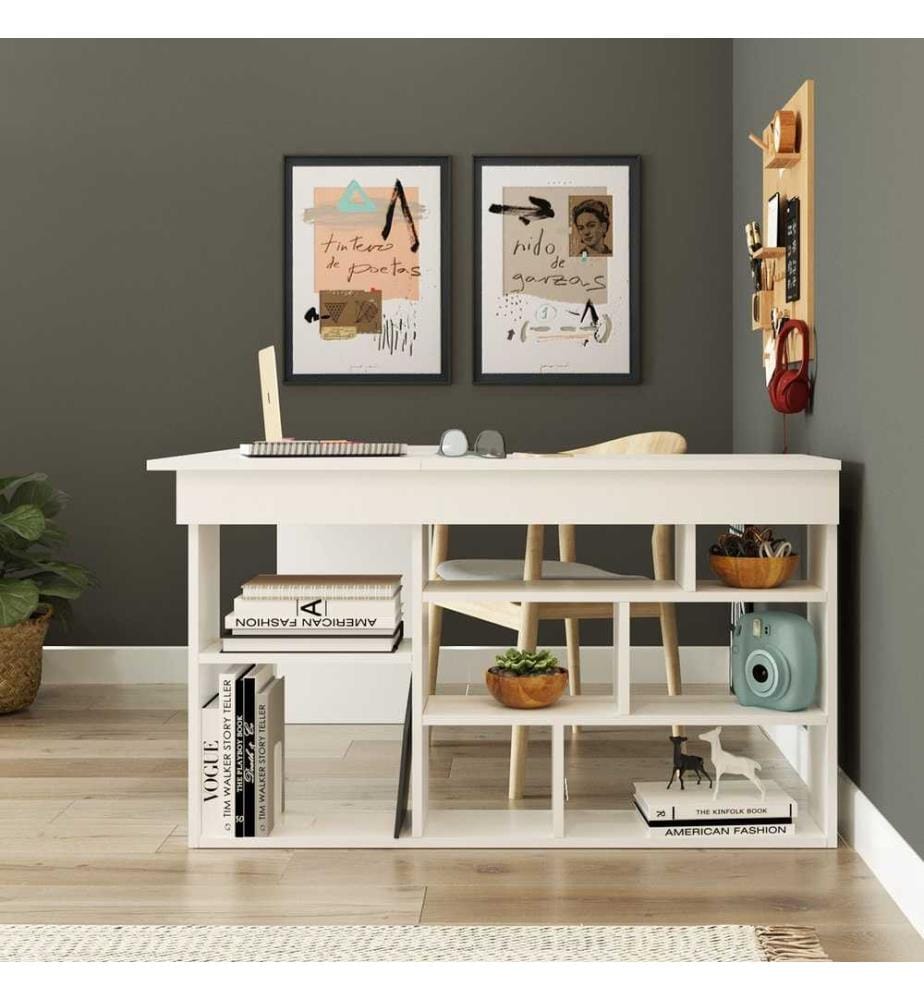 Bureau d'étude blanc, panneau de particules mélaminé