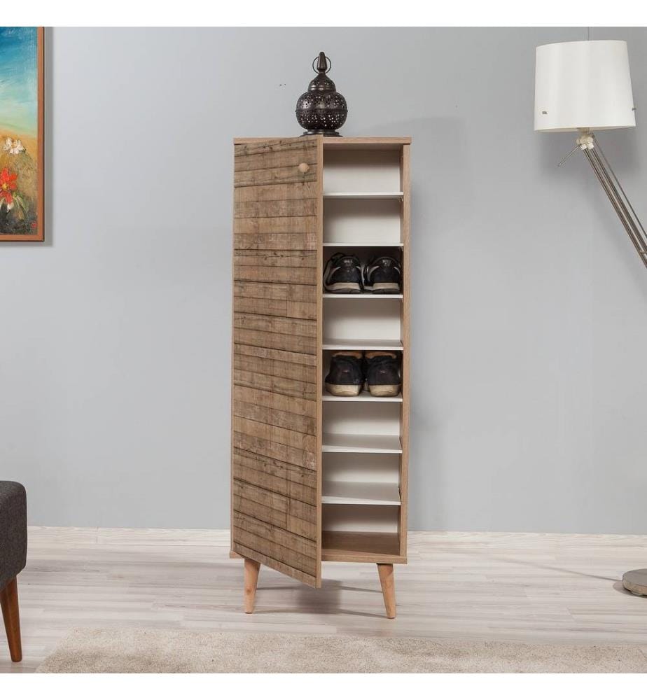 Meuble à chaussures, chêne Sonoma, panneaux de particules mélaminés
