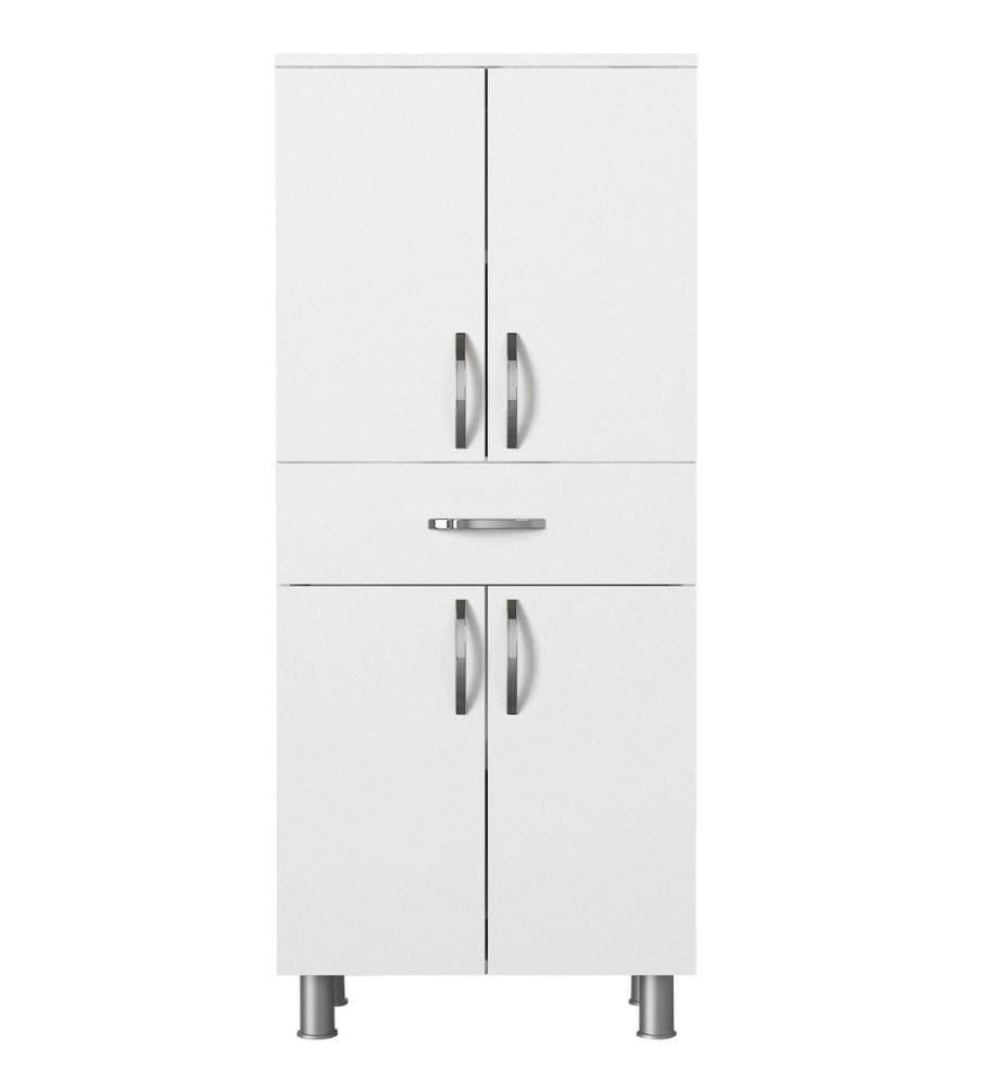 Meuble de salle de bain, blanc, panneaux de particules mélaminés