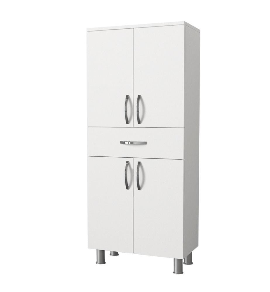 Meuble de salle de bain, blanc, panneaux de particules mélaminés