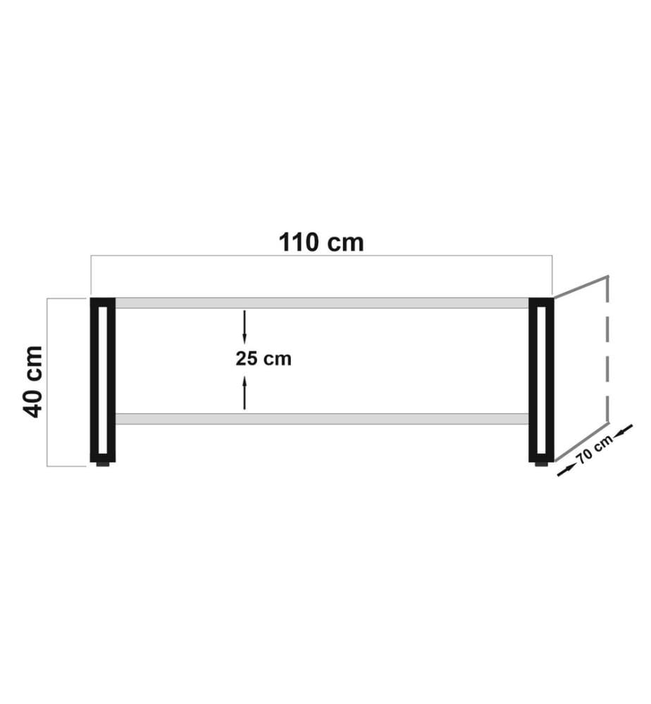 Table basse, pin de l'Atlantique, noir, panneau de particules mélaminé