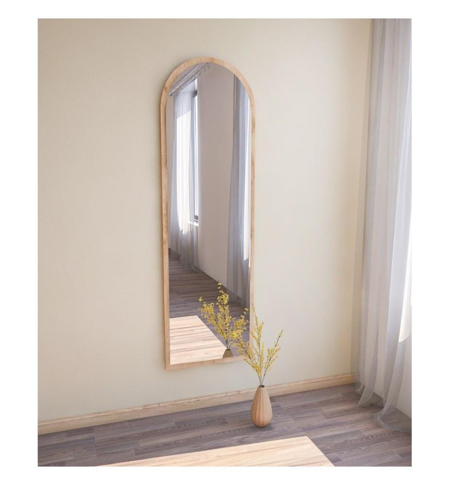 Miroir, naturel, MDF, verre ovale Pier
