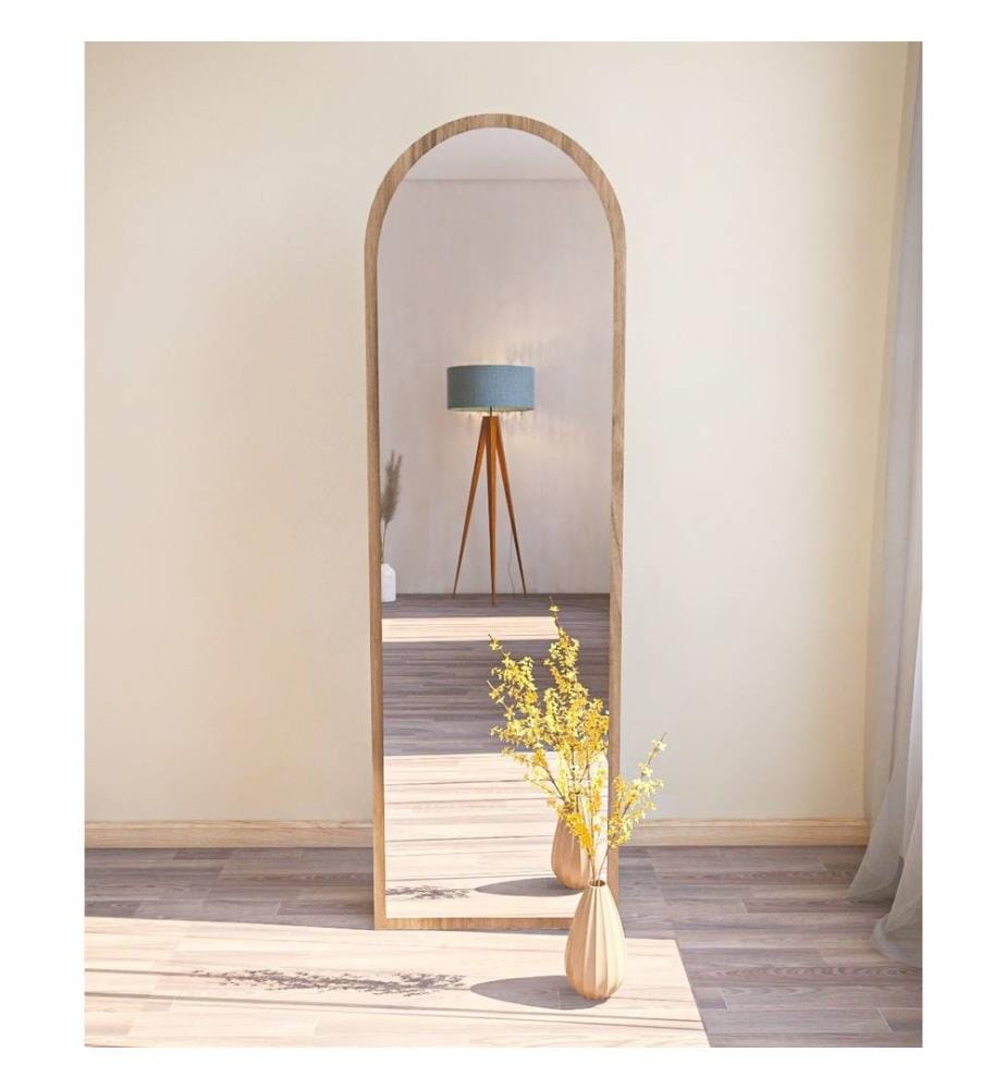 Miroir, noyer, MDF, verre ovale