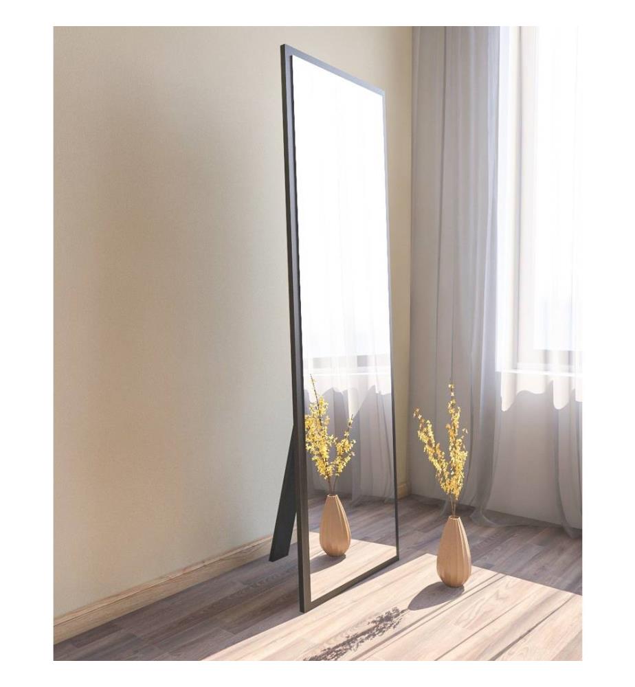 Miroir sur pied noir en MDF