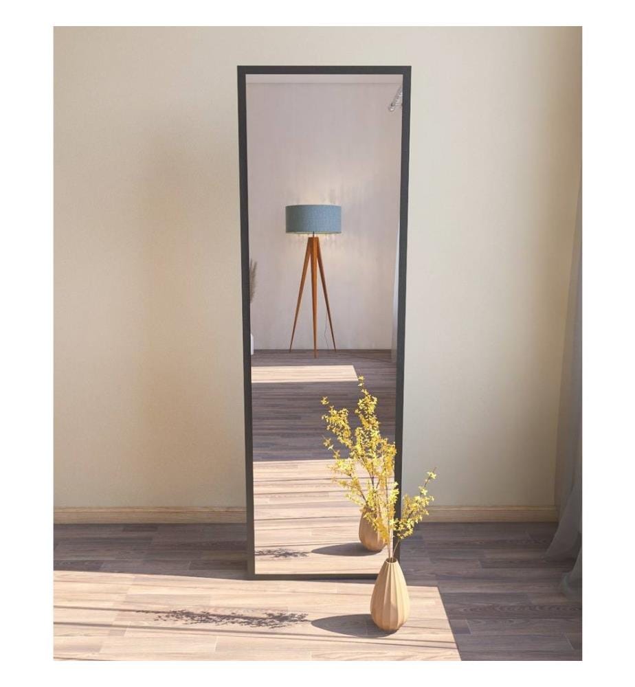 Miroir sur pied noir en MDF