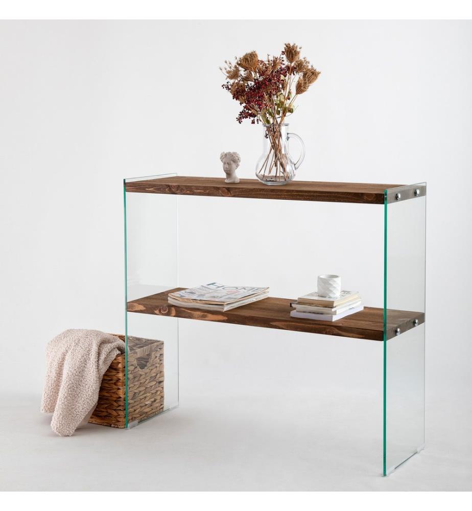 Commode en noyer et pin massif