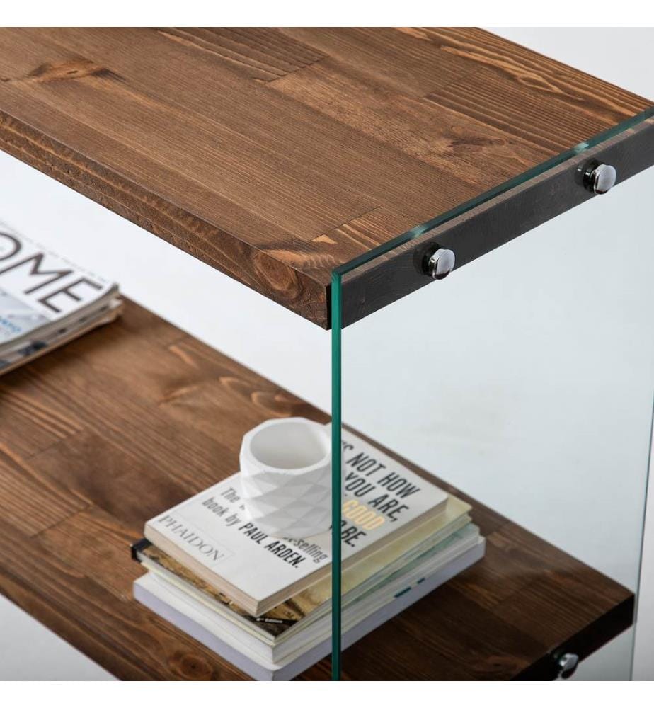 Commode en noyer et pin massif