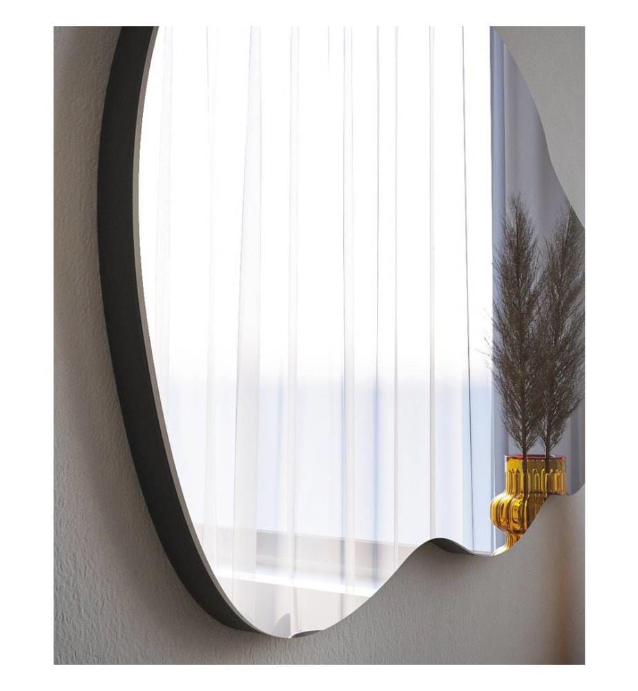 Miroir noir en MDF, miroir de commode