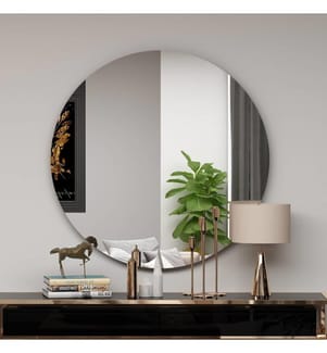 Miroir rond noir en MDF