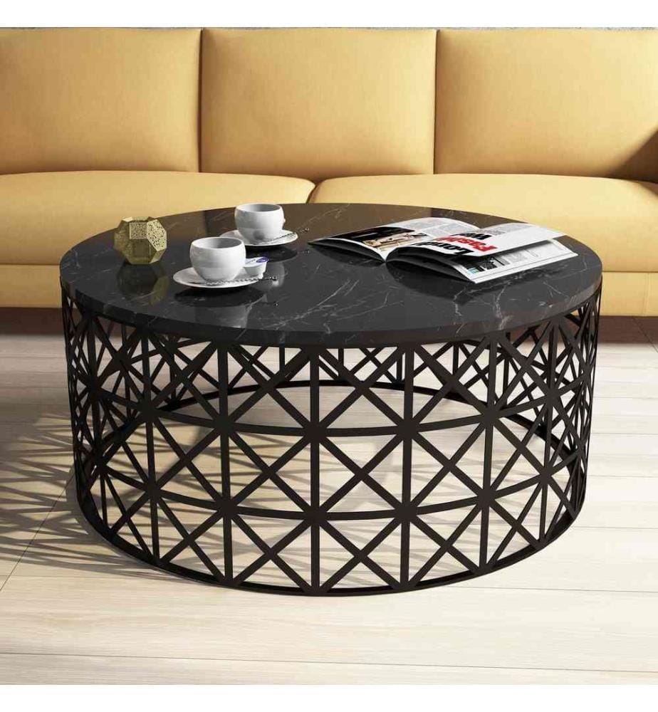 Table basse noire en panneaux de particules mélaminés