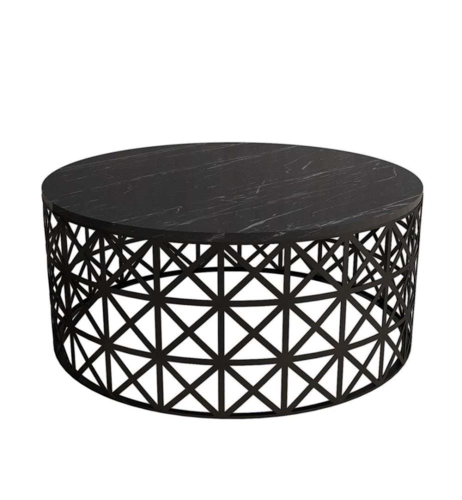Table basse noire en panneaux de particules mélaminés