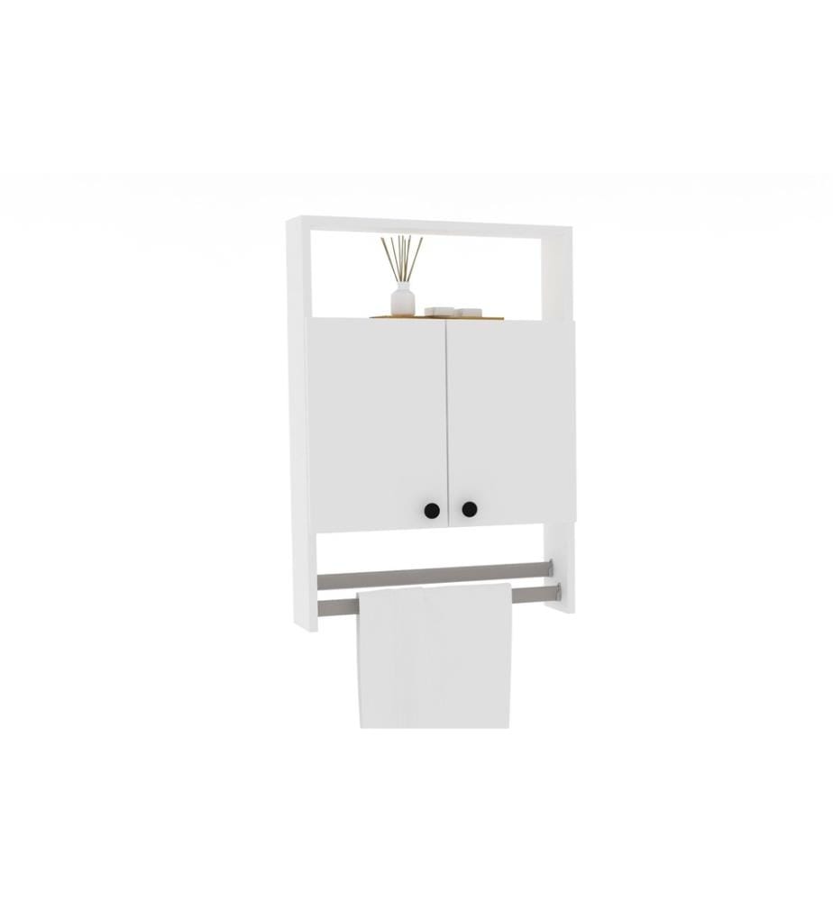 Meuble de salle de bain, blanc, panneaux de particules mélaminés