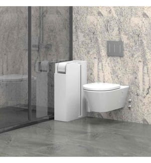 Meuble de salle de bain, blanc, panneaux de particules mélaminés
