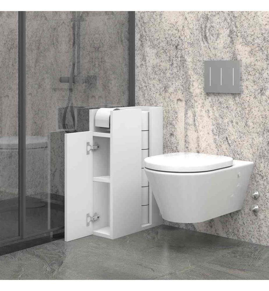 Meuble de salle de bain, blanc, panneaux de particules mélaminés