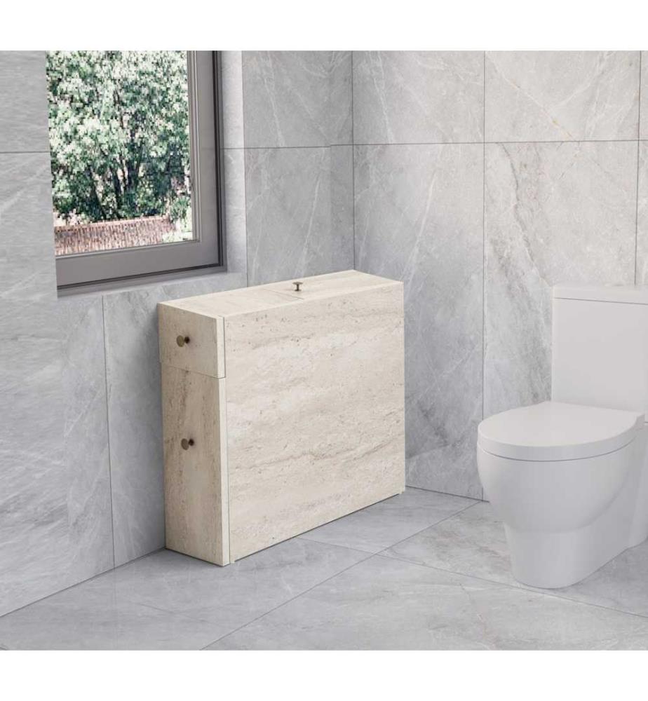 Meuble de salle de bain, travertin, panneau de particules 100% recouvert de mélamine