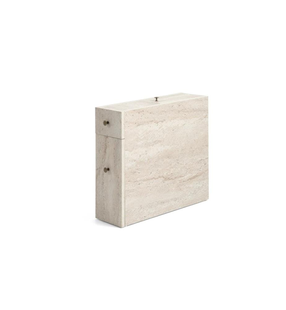 Meuble de salle de bain, travertin, panneau de particules 100% recouvert de mélamine