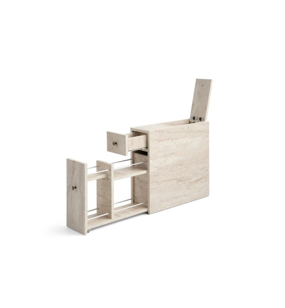Meuble de salle de bain, travertin, panneau de particules 100% recouvert de mélamine