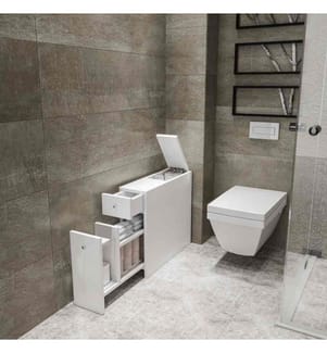 Meuble de salle de bain, blanc, panneaux de particules mélaminés