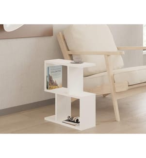 Side Table, White, Melamine Coated Particle Board