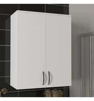 Meuble de salle de bain, blanc, panneaux de particules mélaminés