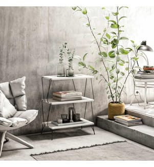 Side Table, White, Melamine Coated Particle Board