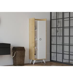 Armoire multifonctionnelle, chêne, blanc, panneaux de particules mélaminés