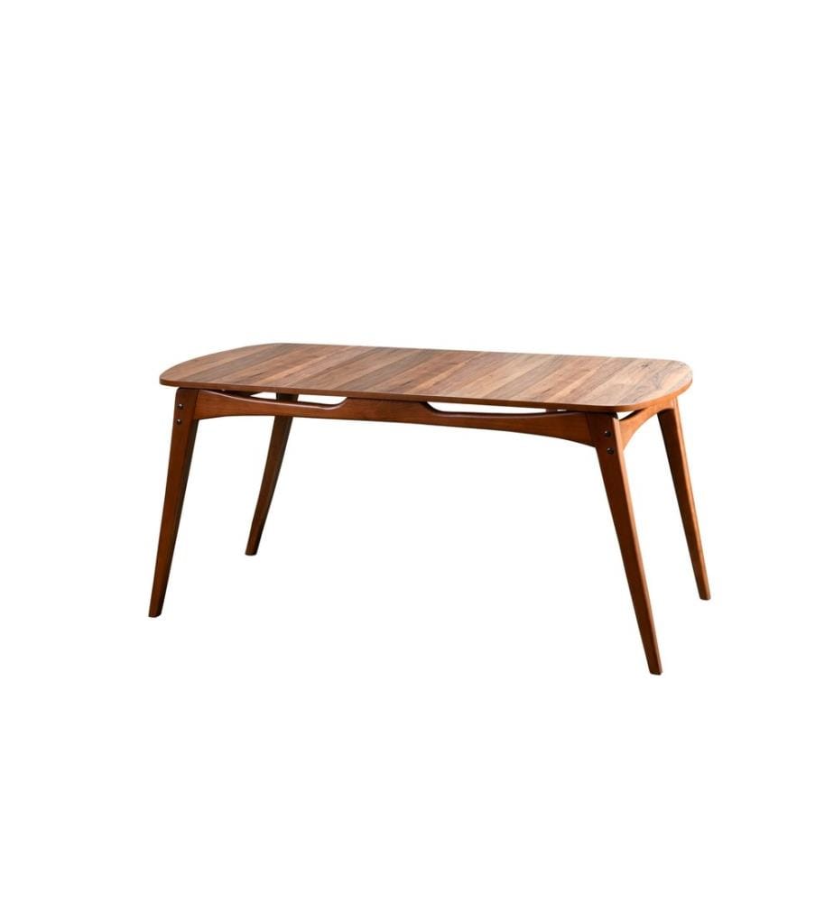 Table de salle à manger, structure en noyer et charme, plateau en panneaux de particules mélaminés/MDF