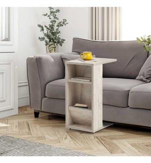 Side Table, Travertine, 100% MELAMINE COATED PARTICLE BOARD