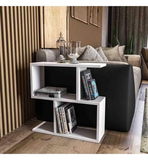 Side Table, White, Melamine Coated Particle Board
