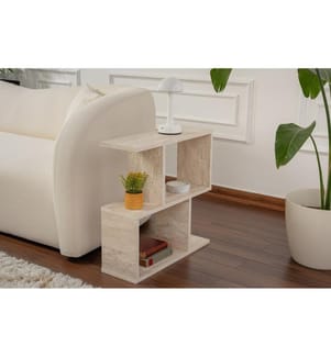 Side Table, Travertine, 100% MELAMINE COATED PARTICLE BOARD