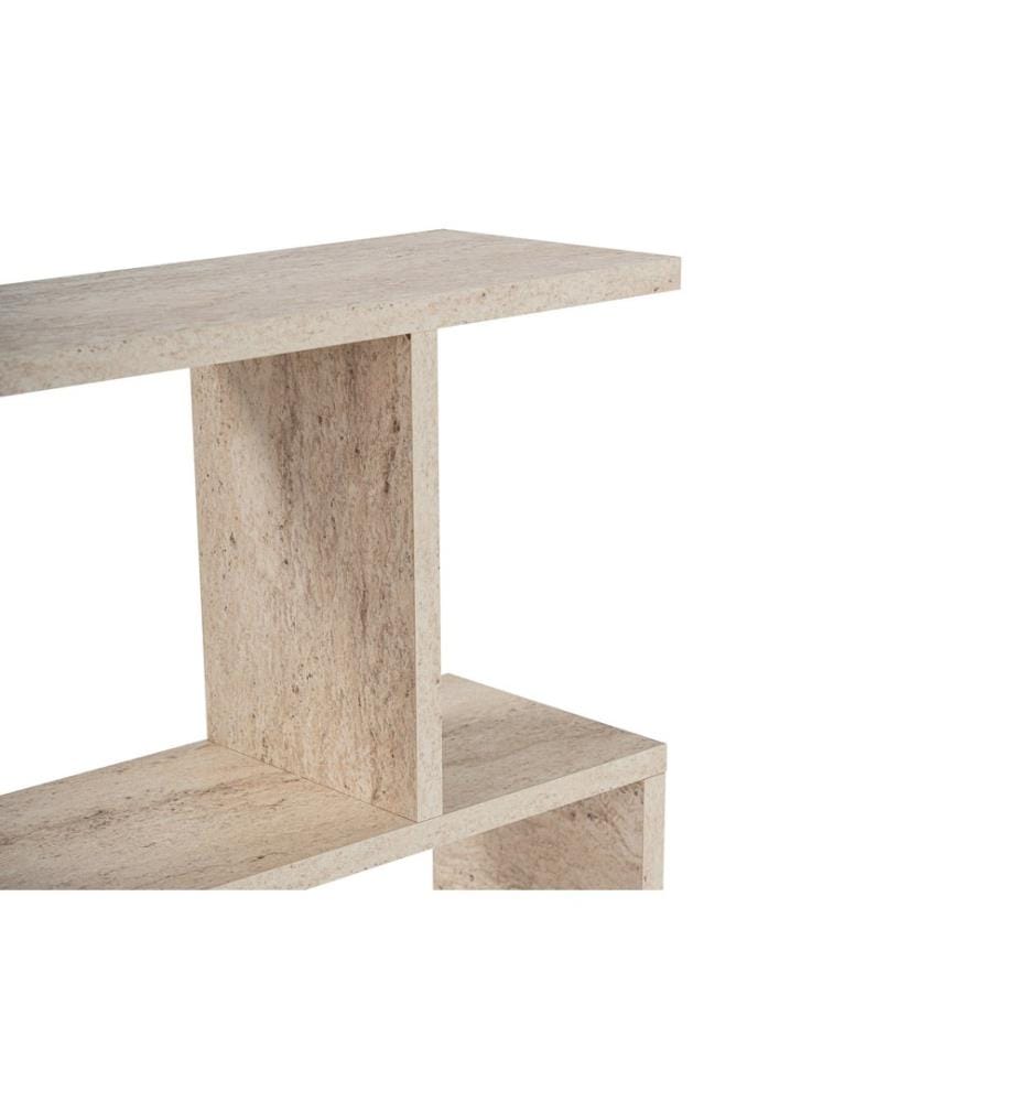 Table d'appoint, travertin, panneau de particules 100% recouvert de mélamine