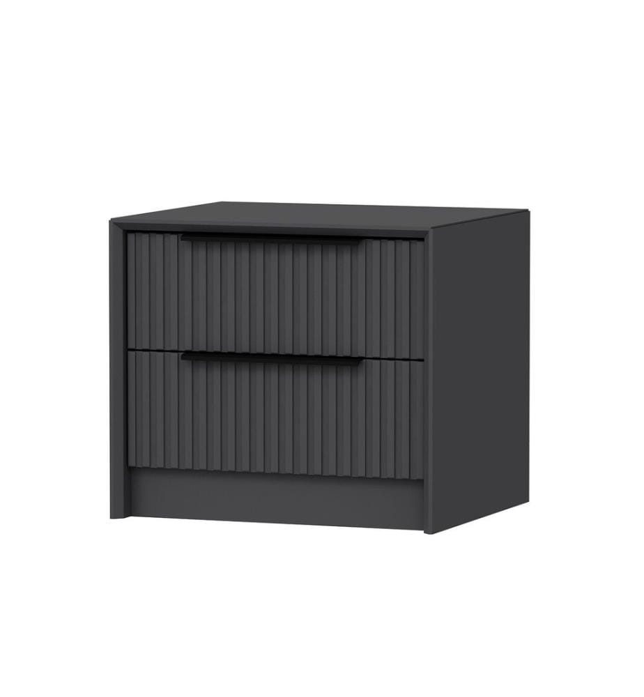 Table de chevet, anthracite, panneau de particules 100 % recouvert de mélamine
