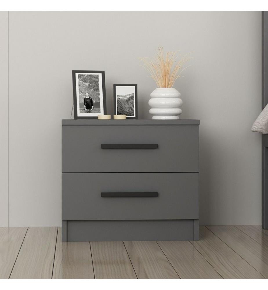 Table de chevet, anthracite, panneau de particules mélaminé