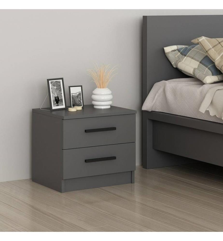 Table de chevet, anthracite, panneau de particules mélaminé
