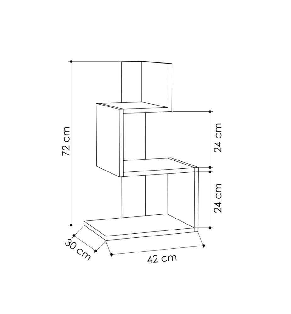 Table d'appoint, blanche, chêne, panneau de particules mélaminé