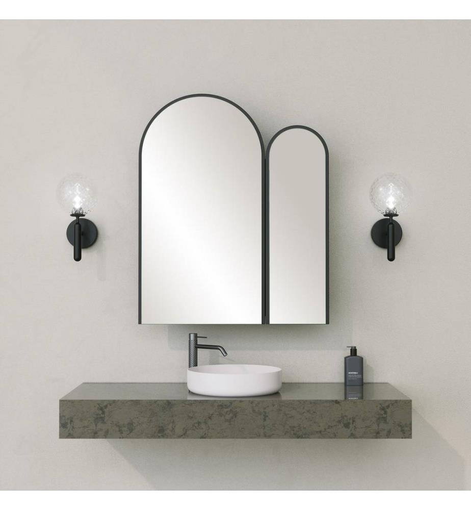 Mobiletto da bagno, nero, MDF