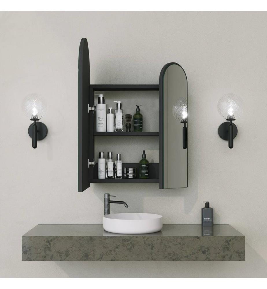 Mobiletto da bagno, nero, MDF