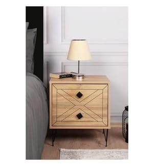 Table de chevet, pin, panneaux de particules mélaminés