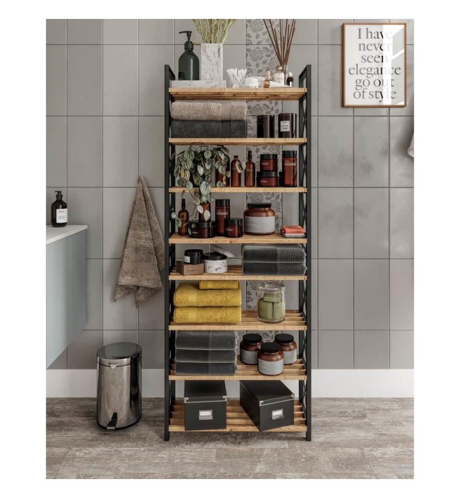Étagère multifonctionnelle, noire, 100 % bois plastique