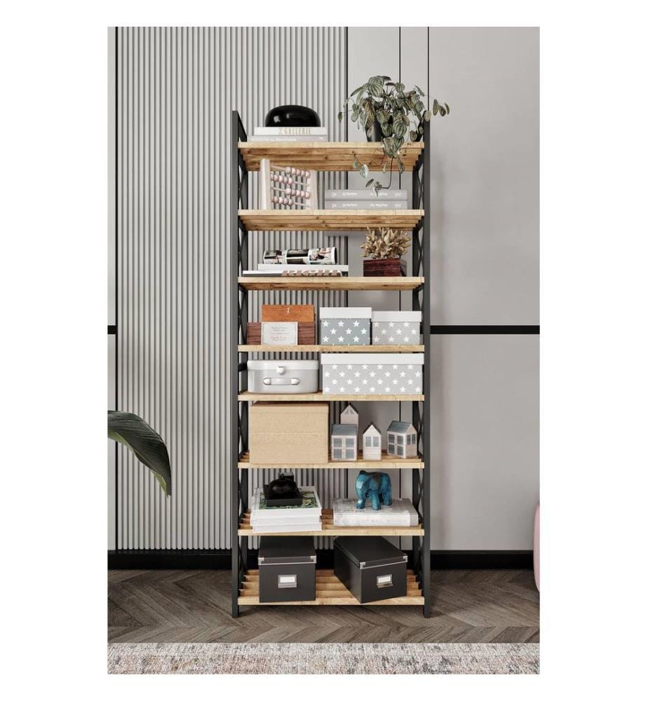 Étagère multifonctionnelle, noire, 100 % bois plastique