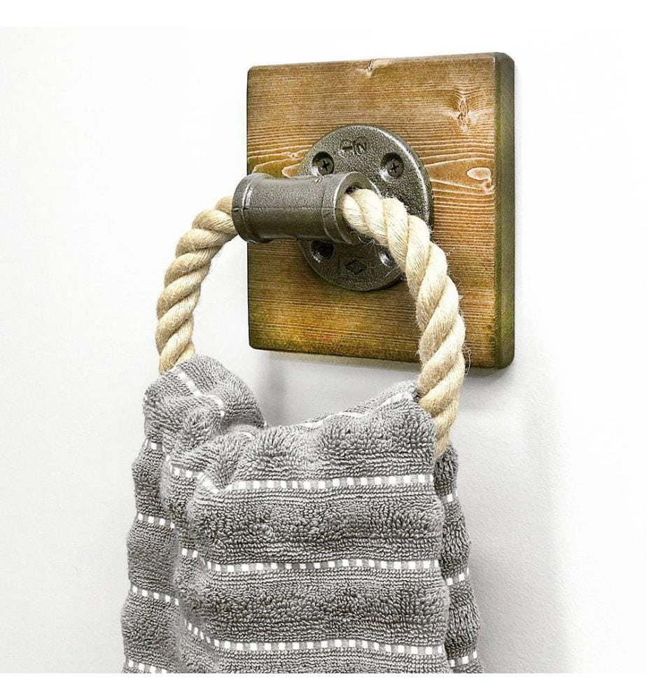 Crochet pour tuyau, noyer, noir, bois d'épicéa, tuyau en métal