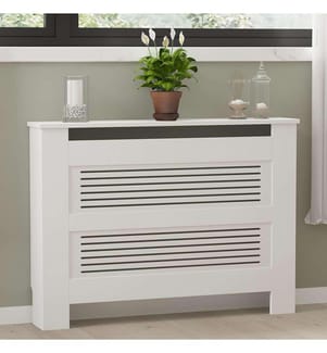 Cache-radiateur, blanc, panneau de particules 100% recouvert de mélamine