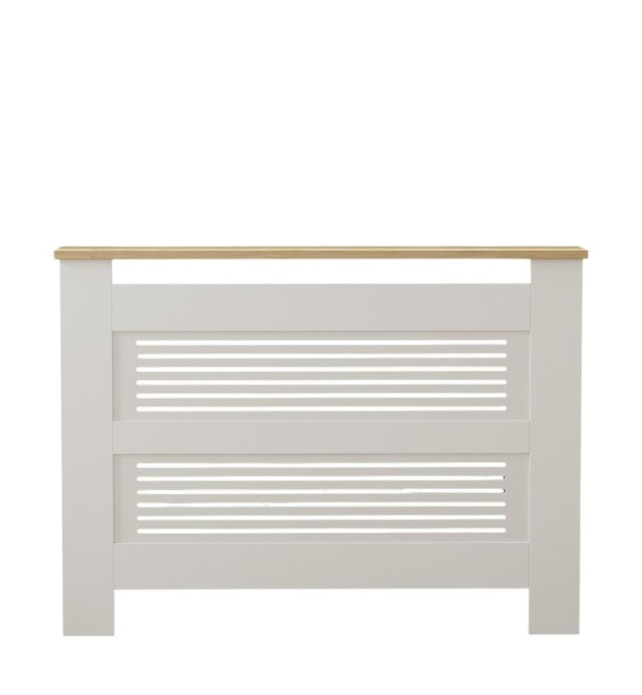 Mobiletto per termosifone, rovere zaffiro, bianco, pannello di particelle rivestito in melamina al 100%.