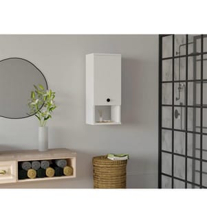 Meuble de salle de bain, blanc, panneaux de particules mélaminés