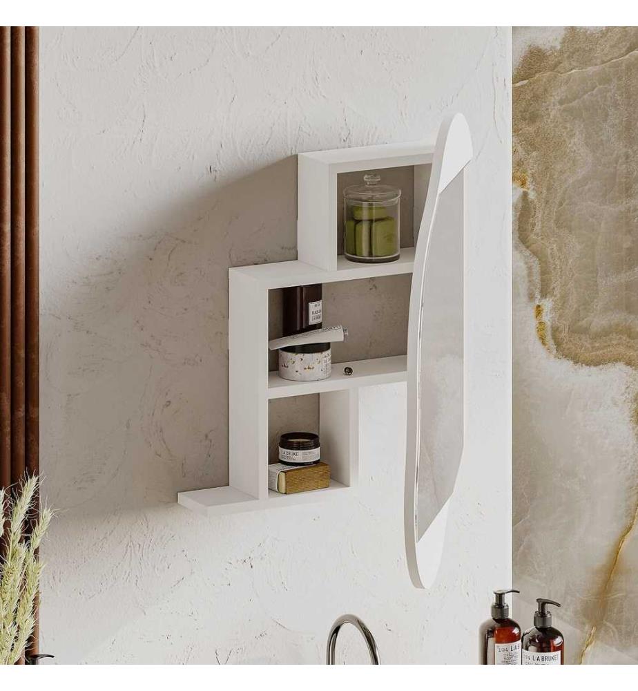 Badezimmerschrank, weiss, melaminbeschichtete Spanplatte