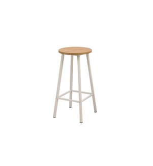 Tabouret, blanc, 100 % aggloméré, structure : 100 % métal