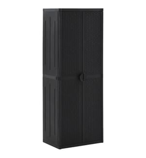 Gartenschrank Schwarz 65x45x172 cm PP Rattan