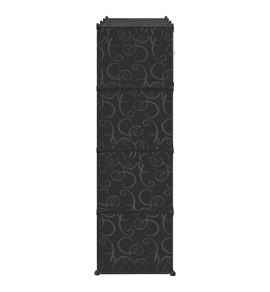 Modularer Schrank mit 9 Fächern 109x36,5x143cm Schwarz und Weiss