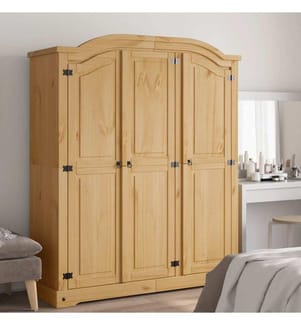 Kleiderschrank Mexiko-Stil Kiefernholz 3 Türen