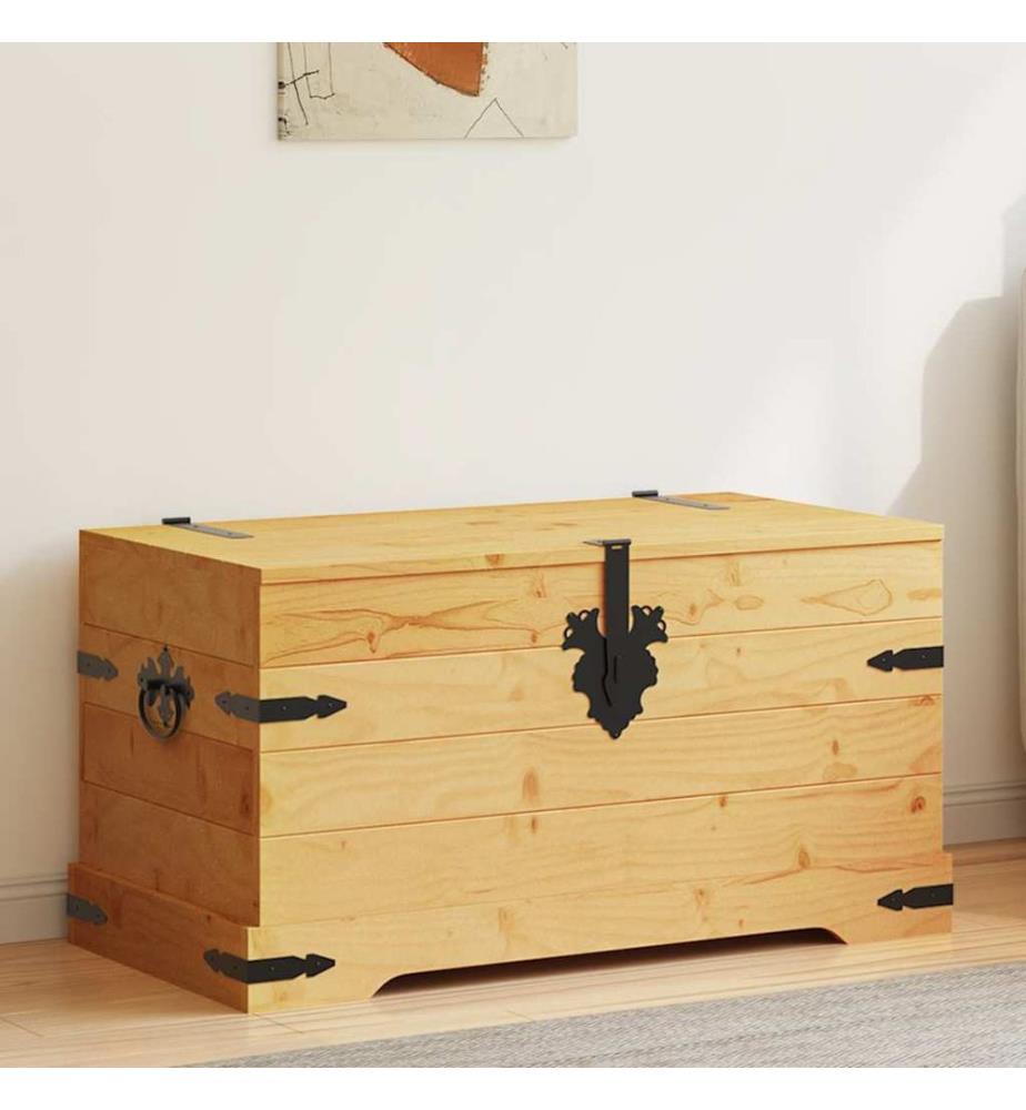 Truhe Mexiko-Stil Kiefernholz 91x49,5x47 cm